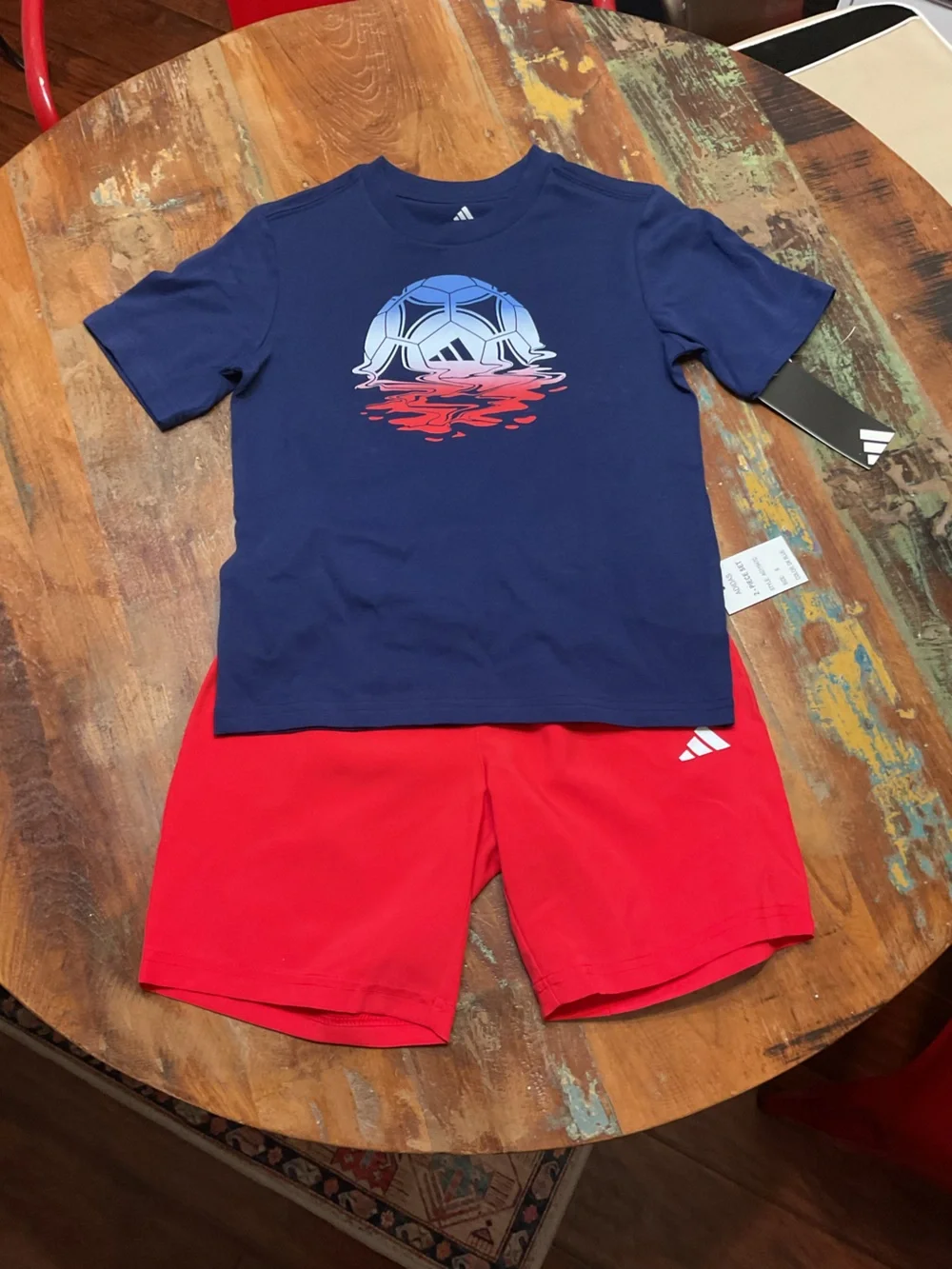 NWT Adidas Boys 2 Piece Shorts Set